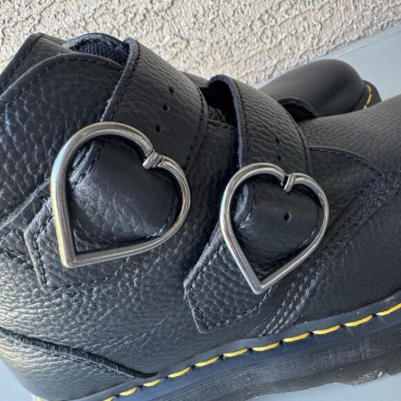 Dr. Martens Devon Heart Leather Platform Boots Black Women’s US Size 10 - Picture 12 of 15